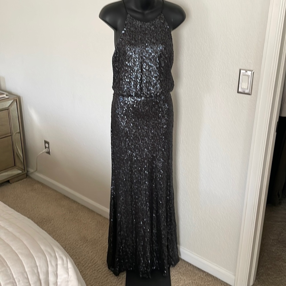Badgley Mischka evening sequins gown / gala / holidays sparkly